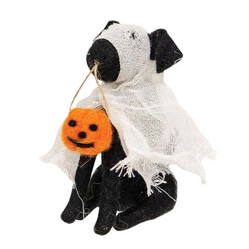 π Halloween Ghost Felt Dog Ornament - Image 2