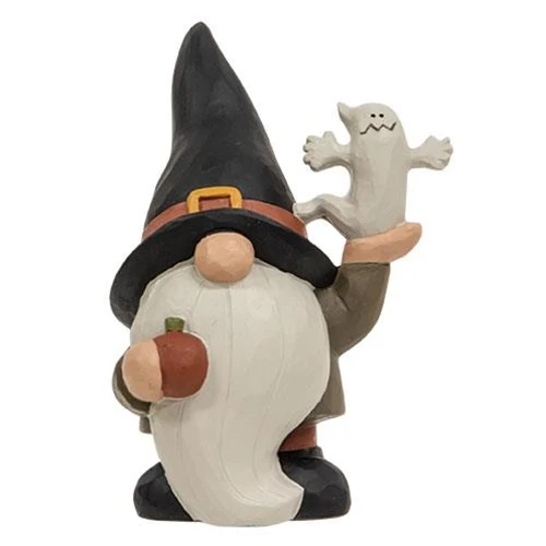 Halloween Gnome with Ghost Small Resin Figure