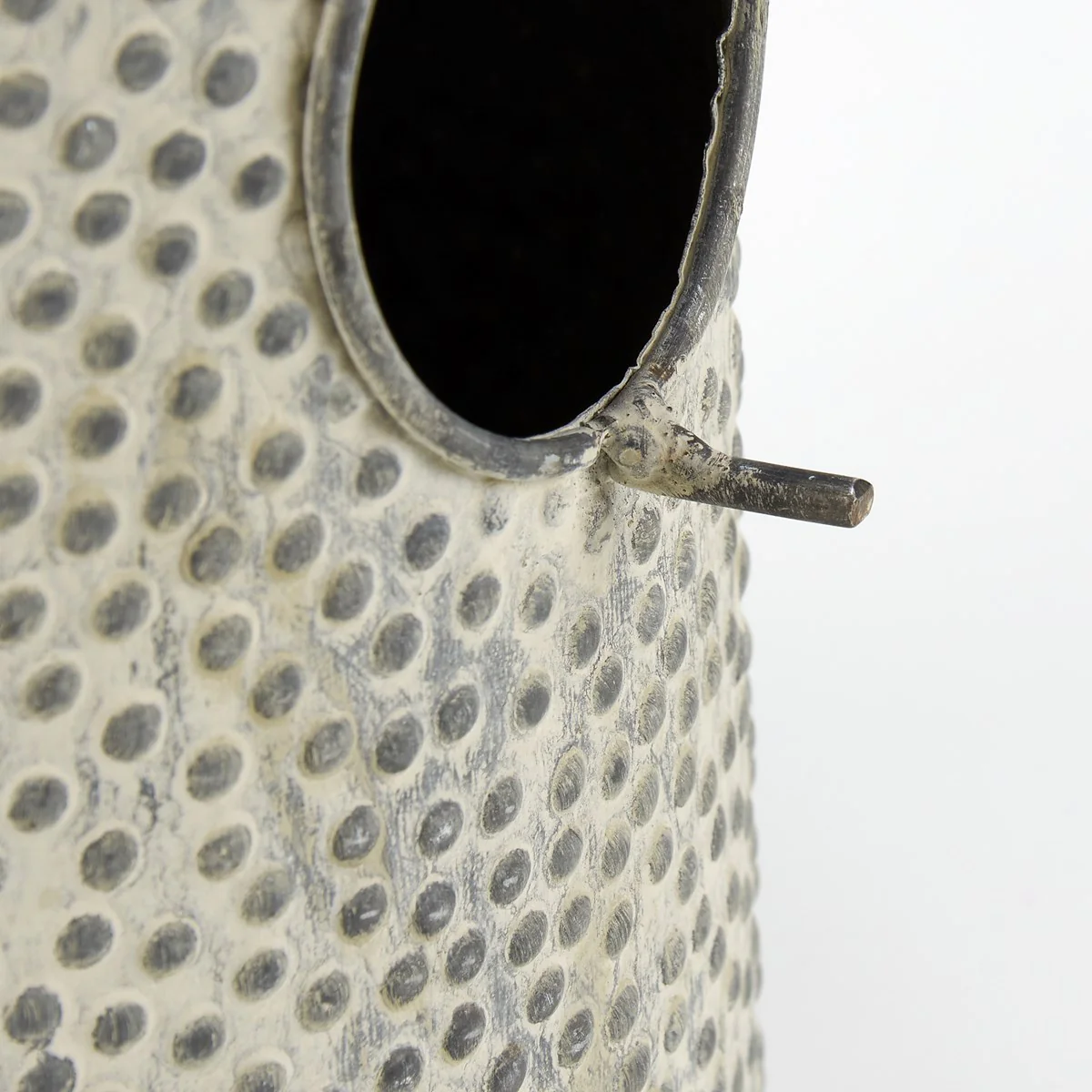 Hammered Metal Birdhouse with Bird Topper - Image 5