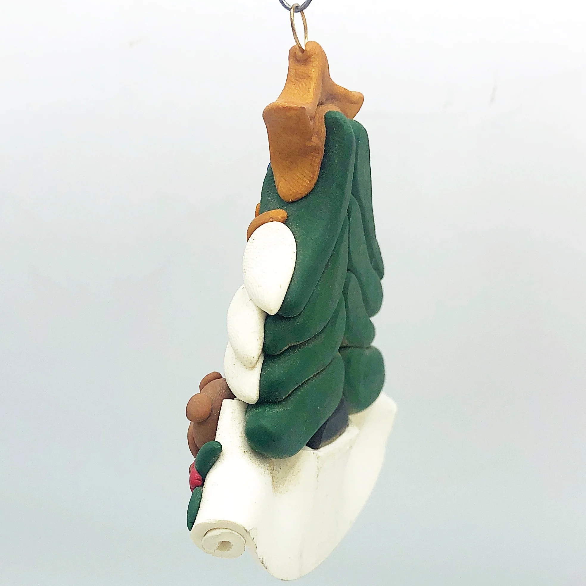 ๐ Handcrafted Christmas Tree and Teddy Bear Clay Dough Ornament - Image 2