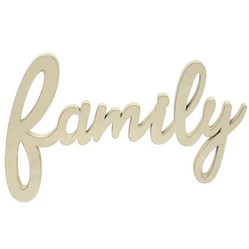 π Hanging Cream Script Family Sign 10"