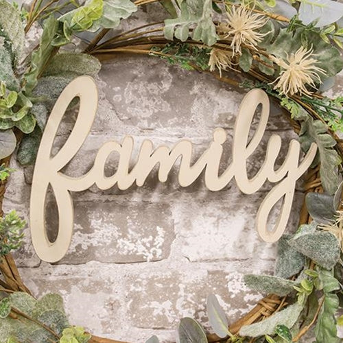 π Hanging Cream Script Family Sign 10" - Image 2