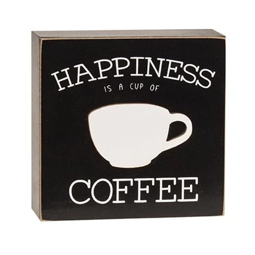 Happiness is a Cup of Coffee 6" Box Sign - Image 2