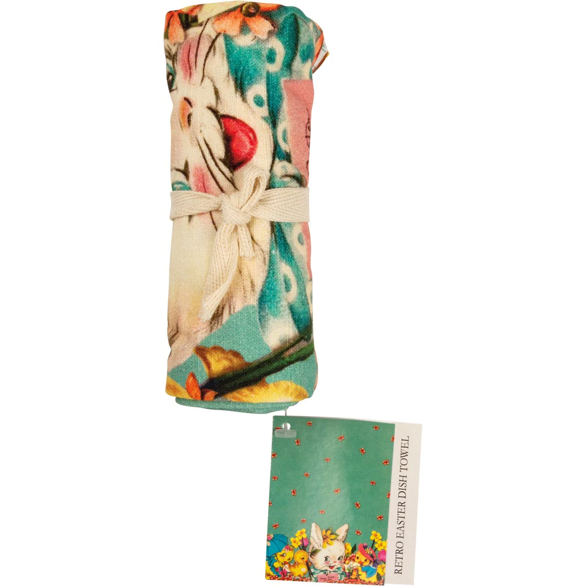 ๐ Happy Easter Retro Bunny and Chicks Kitchen Towel - Image 3