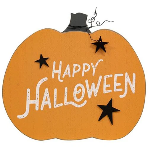 Happy Halloween Pumpkin Easel Sign 10" H - Image 2