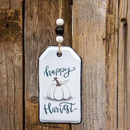 ๐ Happy Harvest Pumpkin Enamel Beaded Tag