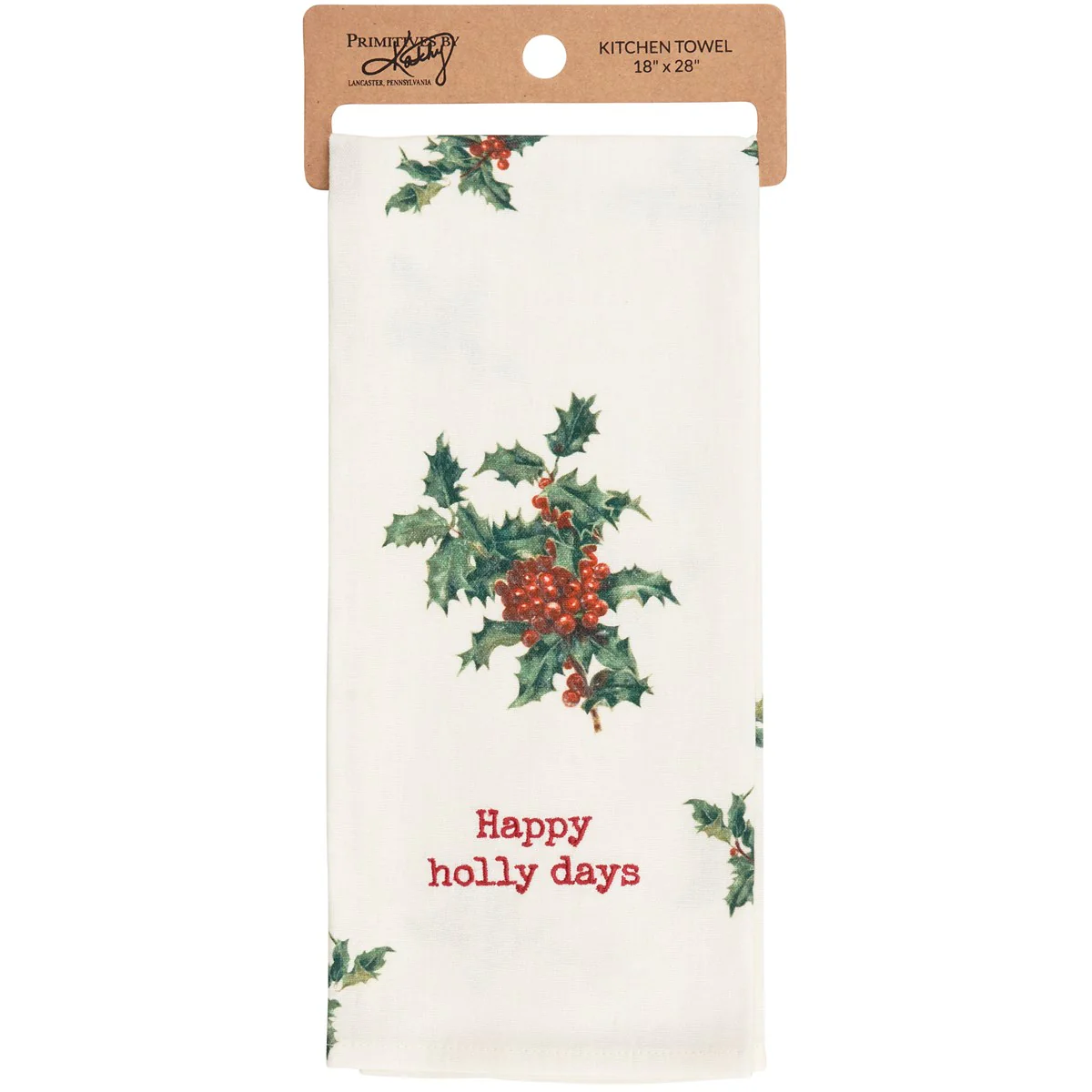 Happy Holly Days Christmas Kitchen Towel