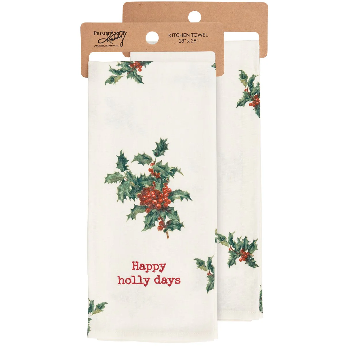 Happy Holly Days Christmas Kitchen Towel - Image 2