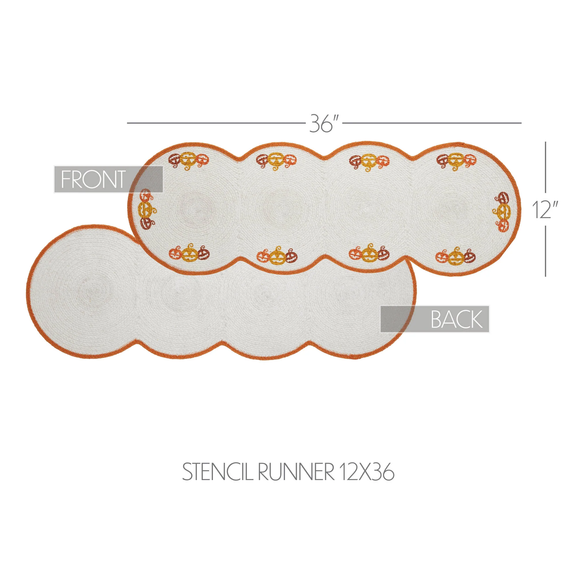Happy Jack O' Lantern Halloween Stencil 36" Table Runner - Image 4