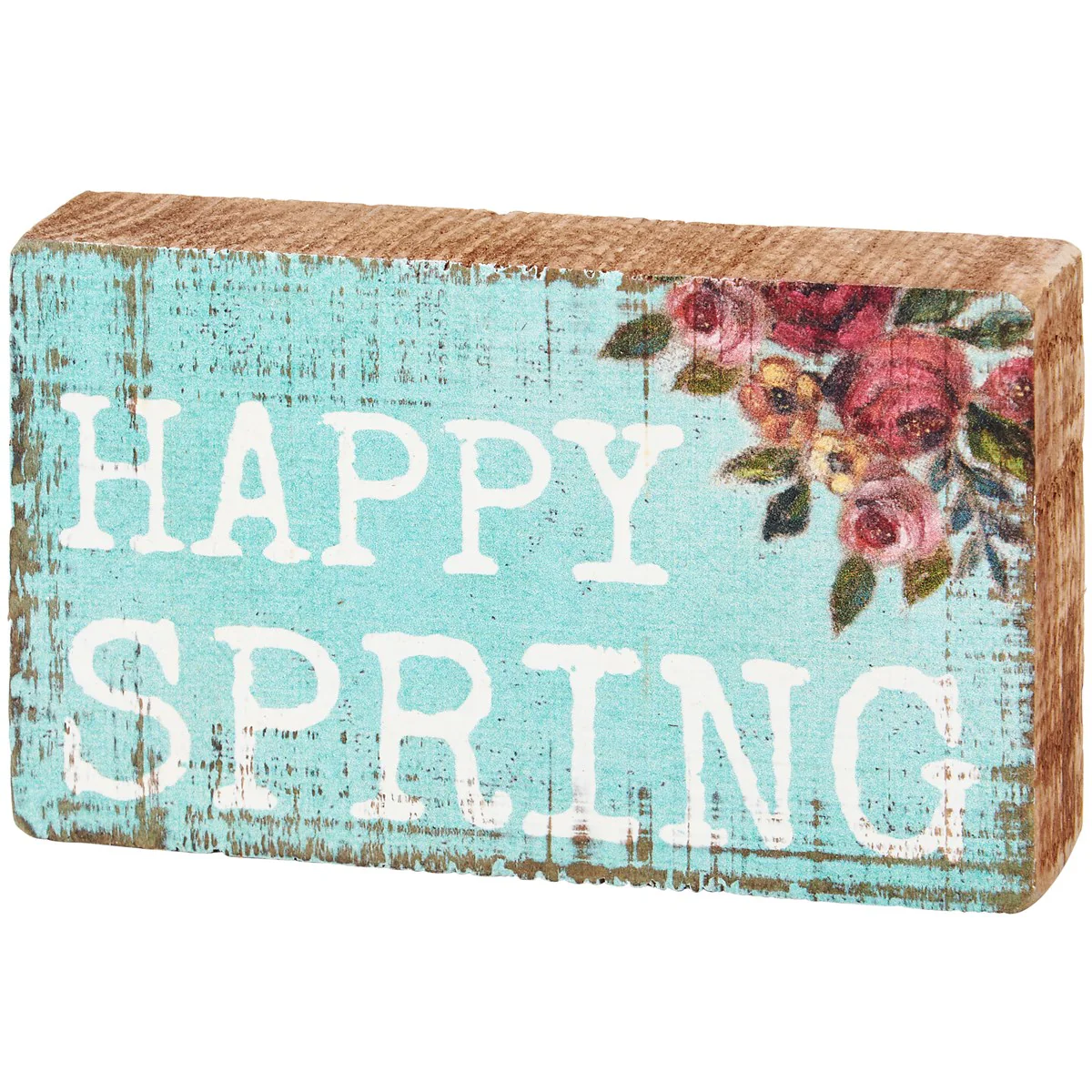 ๐ Happy Spring Floral Small Block Sign