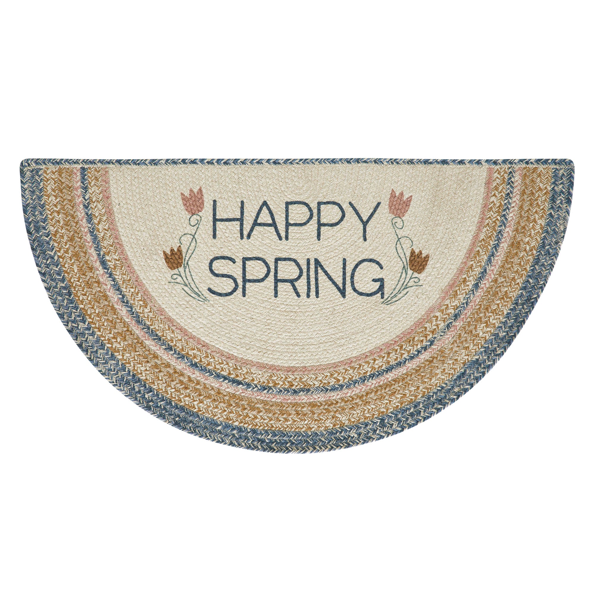 Happy Spring Jute Half Circle Rug 19.5" x 36" - Image 2