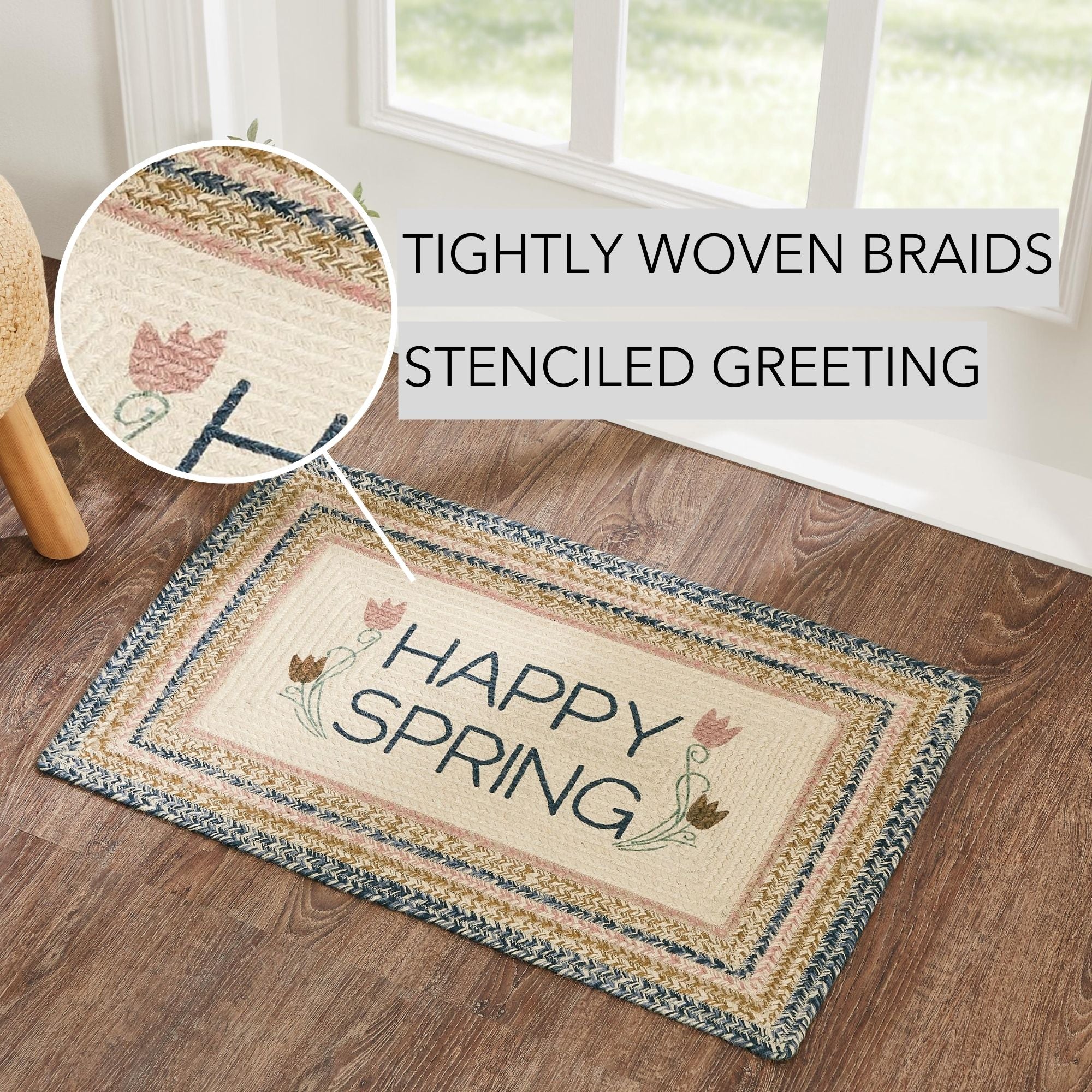Happy Spring Tulips Rectangle Jute Rug 20" x 30" - Image 3