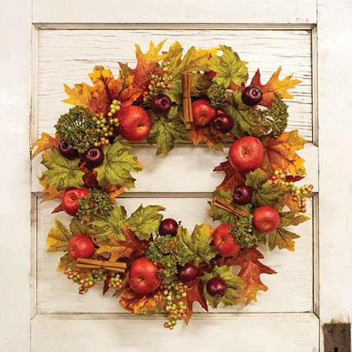 Harvest Apple & Cinnamon 20" Faux Foliage Fall Wreath