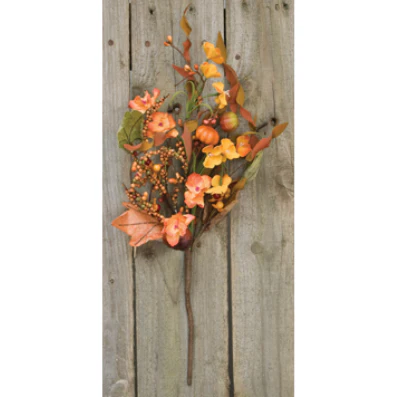 Harvest Garden Leaves Mini Pumpkins & Berries 14" Faux Pick