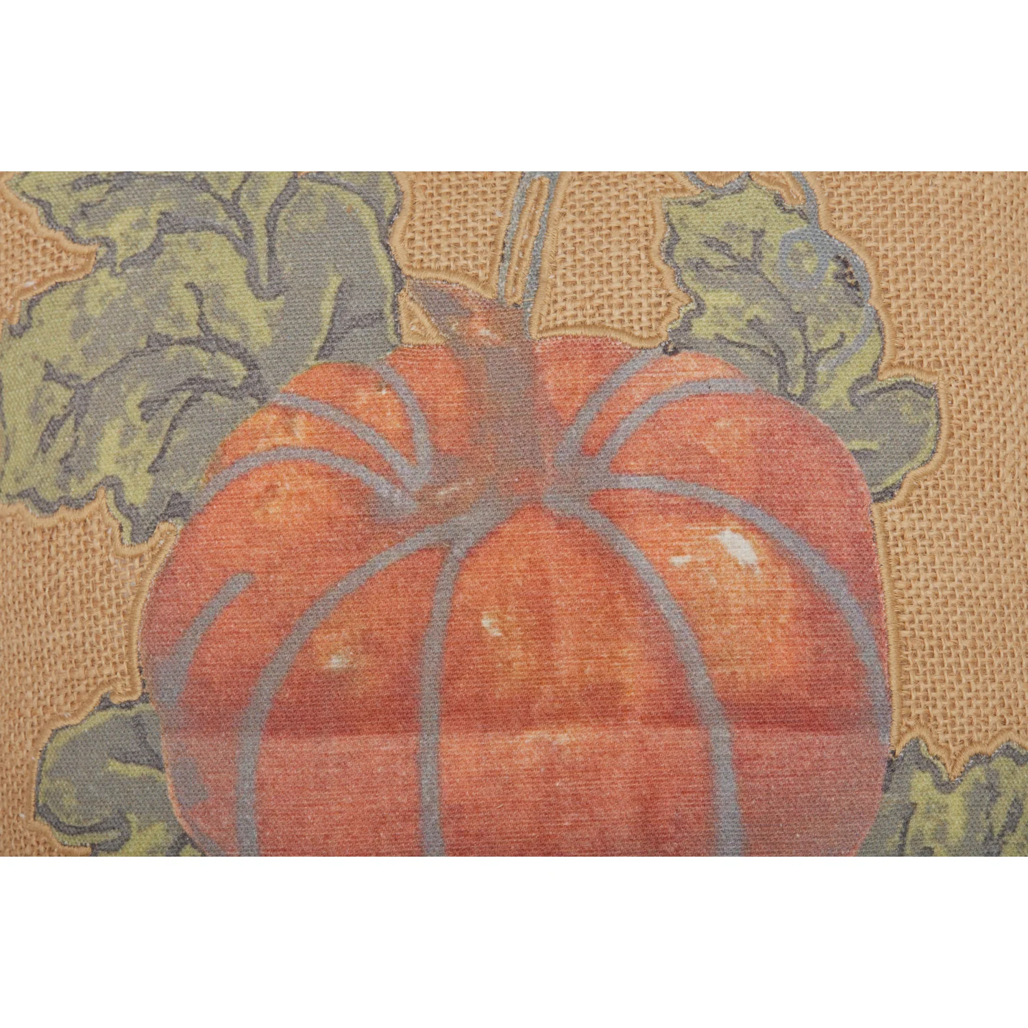 Harvest Garden Pumpkin 12" Jute Burlap Accent Pillow - Image 6