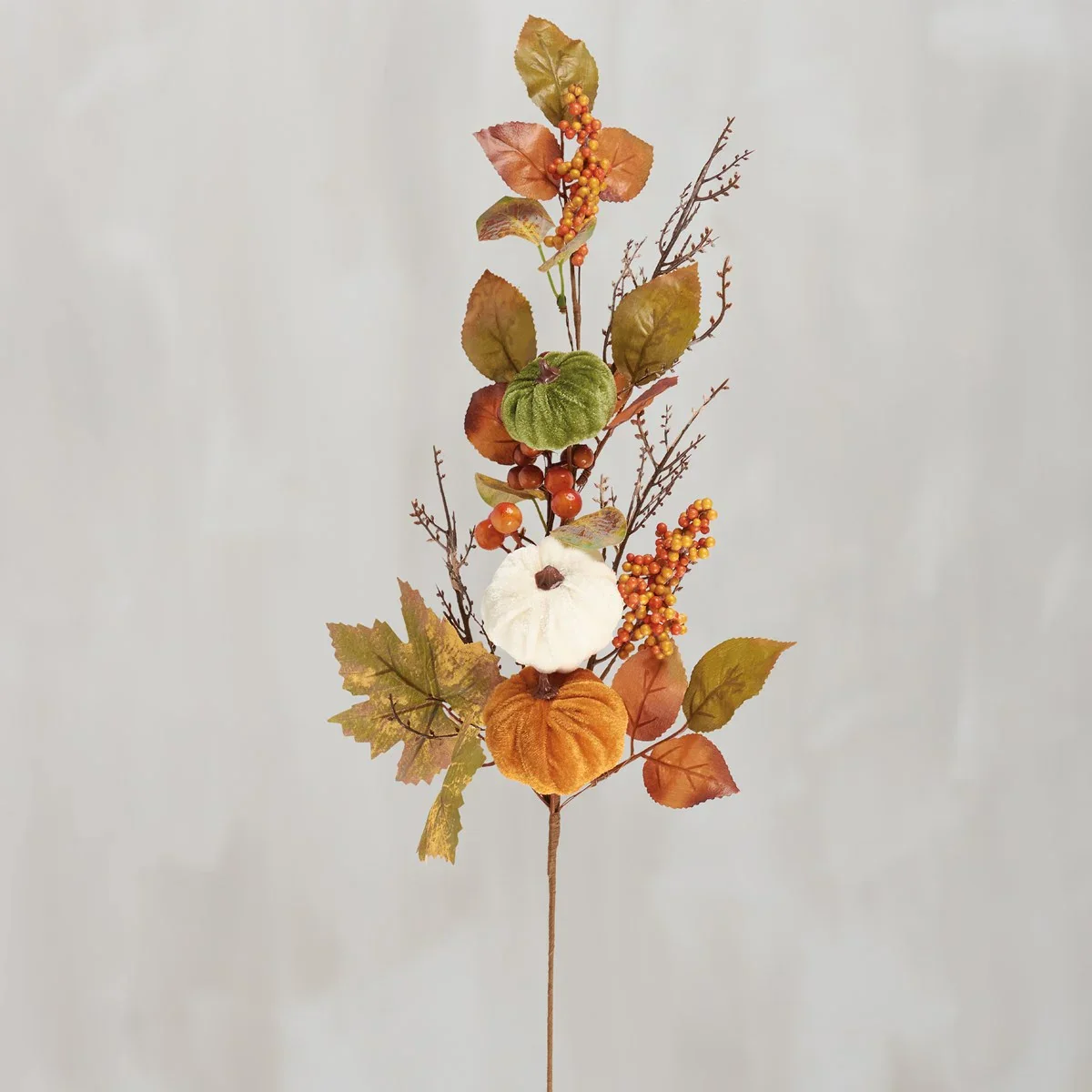 Harvest Pumpkin and Foliage 27.5" Faux Floral Pick - Image 2