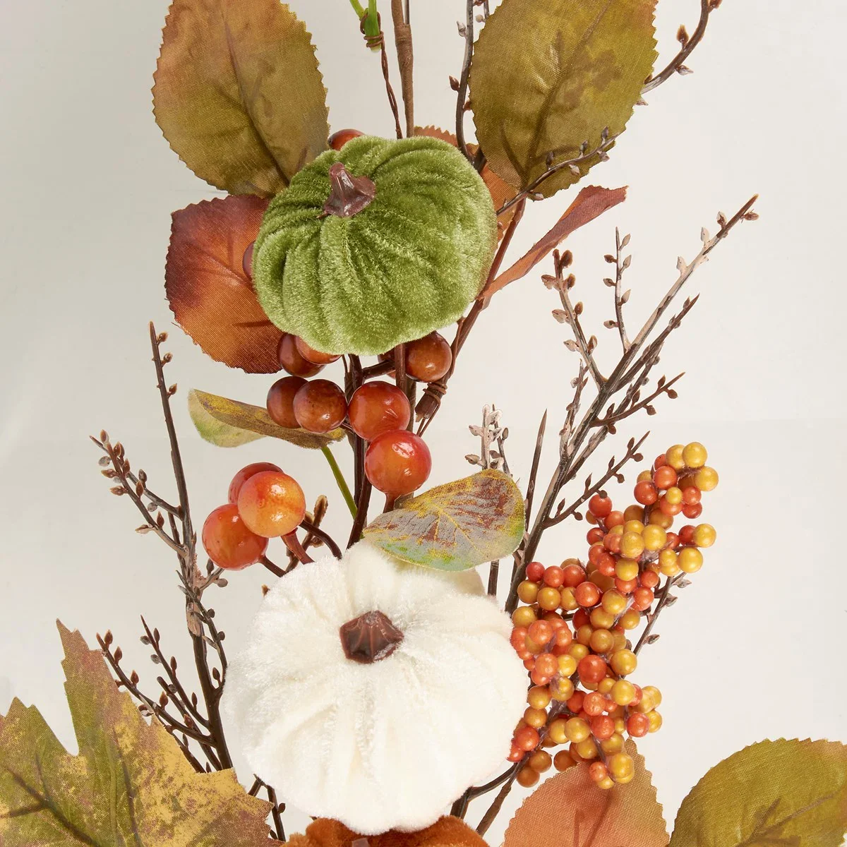 Harvest Pumpkin and Foliage 27.5" Faux Floral Pick - Image 3
