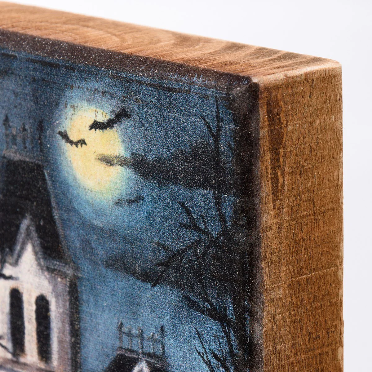 Haunted House 6" Halloween Wooden Block Sign - Image 4