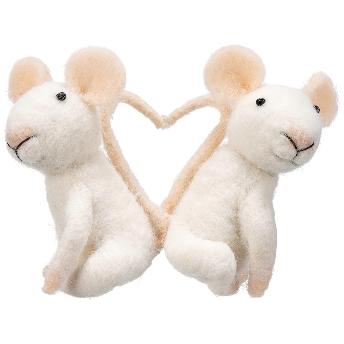 ๐ Heart Tail Mouse Couple Felt Figure