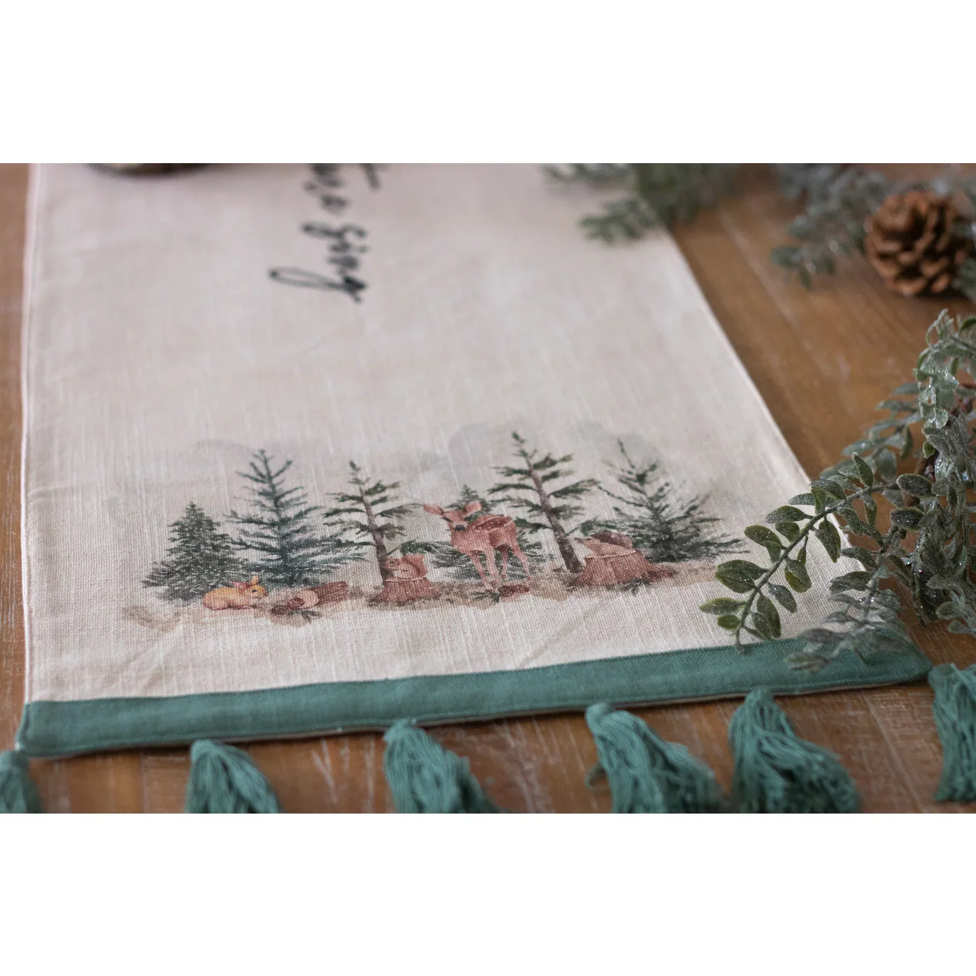 Heaven and Nature Sing 55" Christmas Table Runner - Image 2