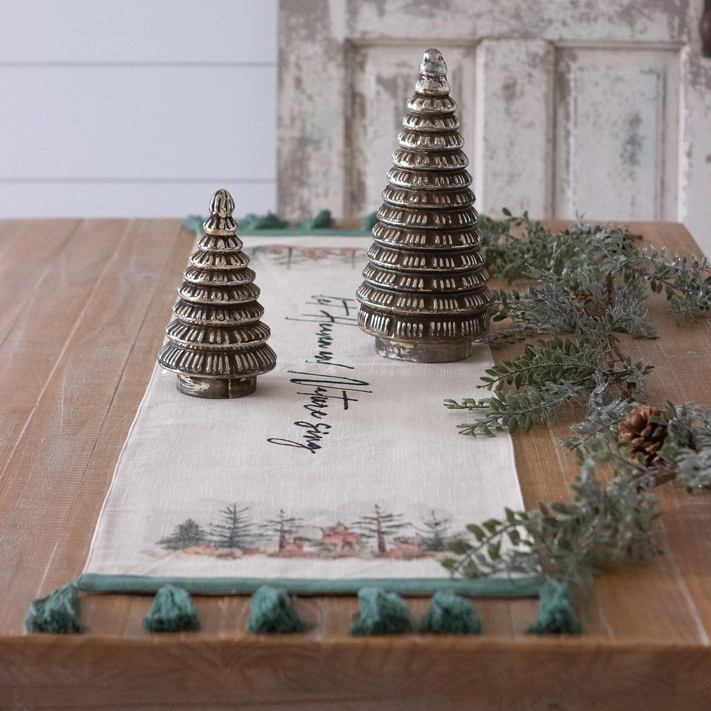 Heaven and Nature Sing 55" Christmas Table Runner - Image 3