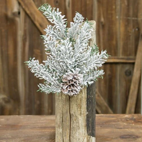 Heavy Snowy Pine and Pinecone Spray