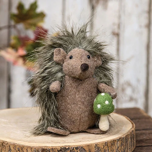 Hedgehog with Felted Mushroom Plush - Image 2