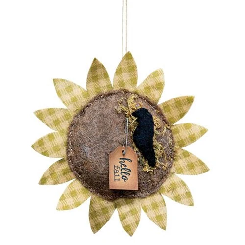 Hello Fall Felt Sunflower Ornament - Image 2