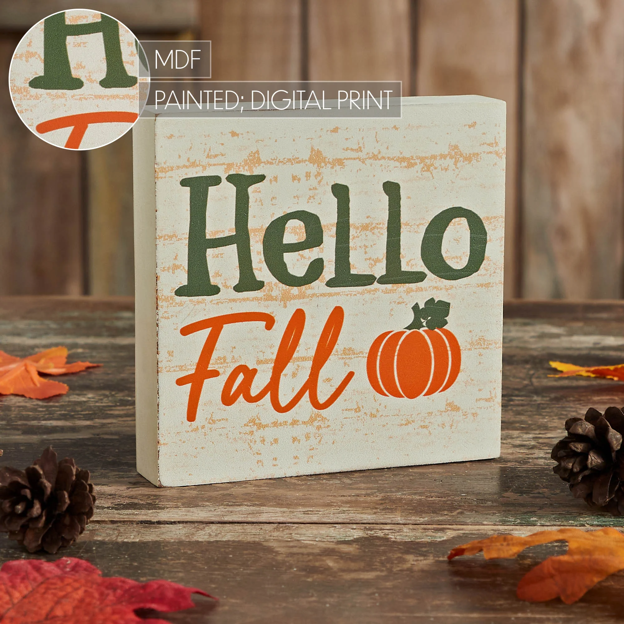 Hello Fall Pumpkin 5" Block Sign - Image 6