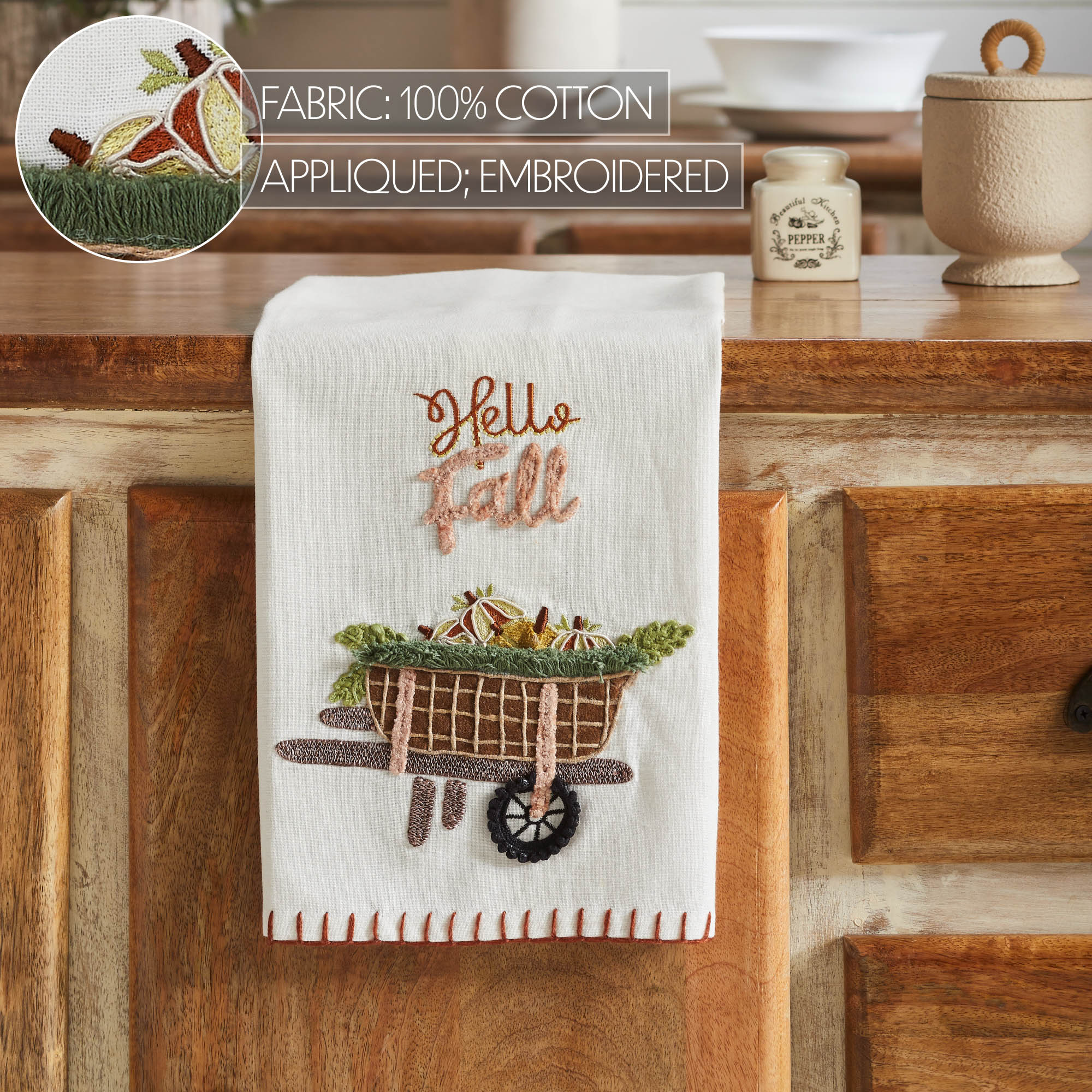 Hello Fall Wheelbarrow Tea Towel - Image 6