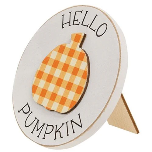 ๐ Hello Pumpkin Circle Easel Sign - Image 2