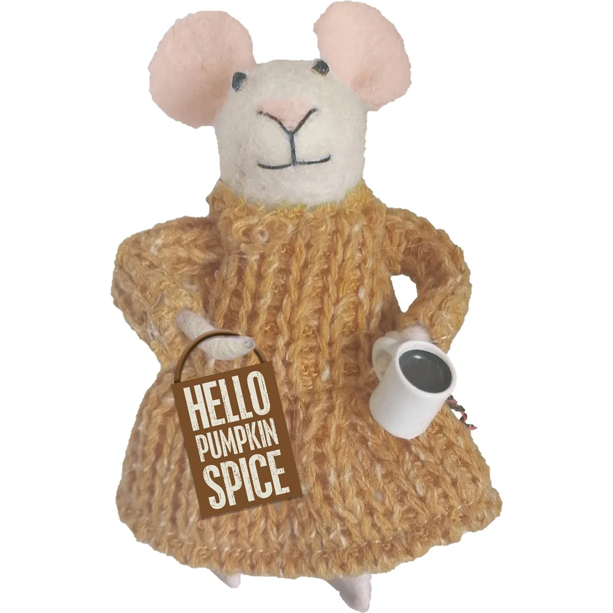 Hello Pumpkin Spice Mouse Small Felt Figure
