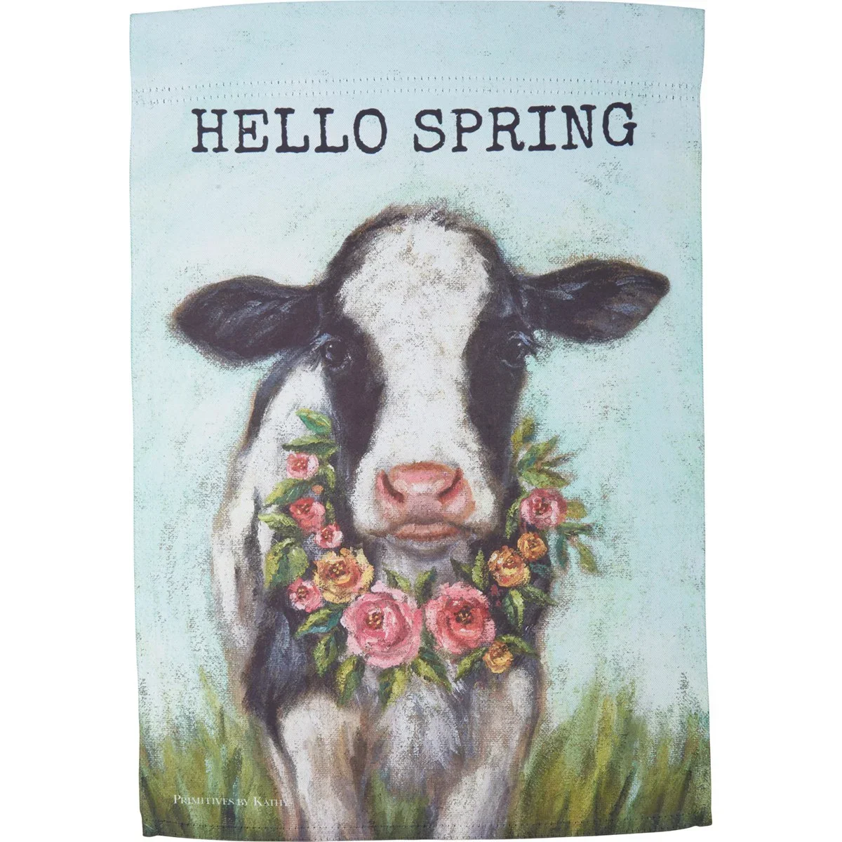 💙 Hello Spring Cow Garden Flag - Image 3