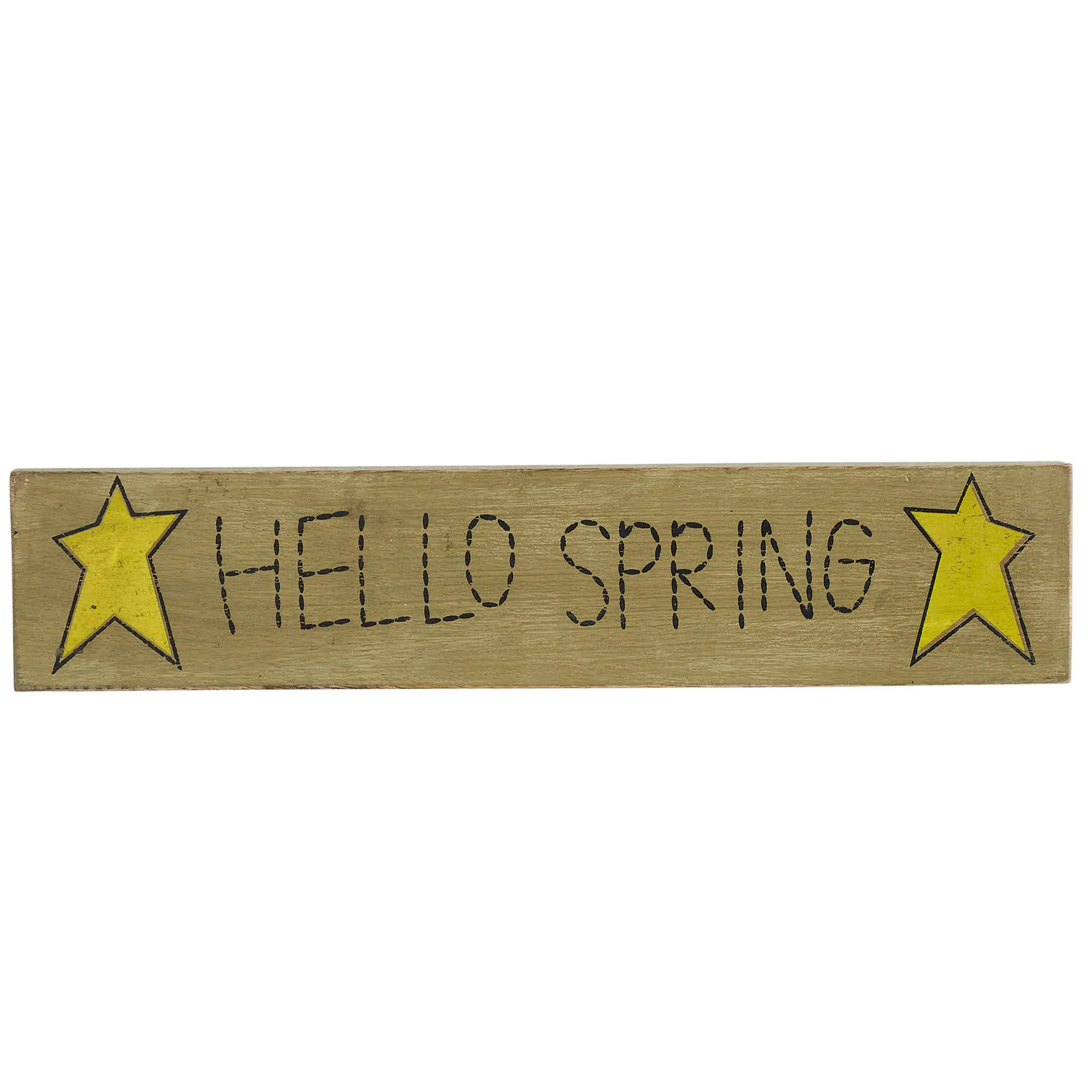 Hello Spring with Stars 14" Wooden Sign