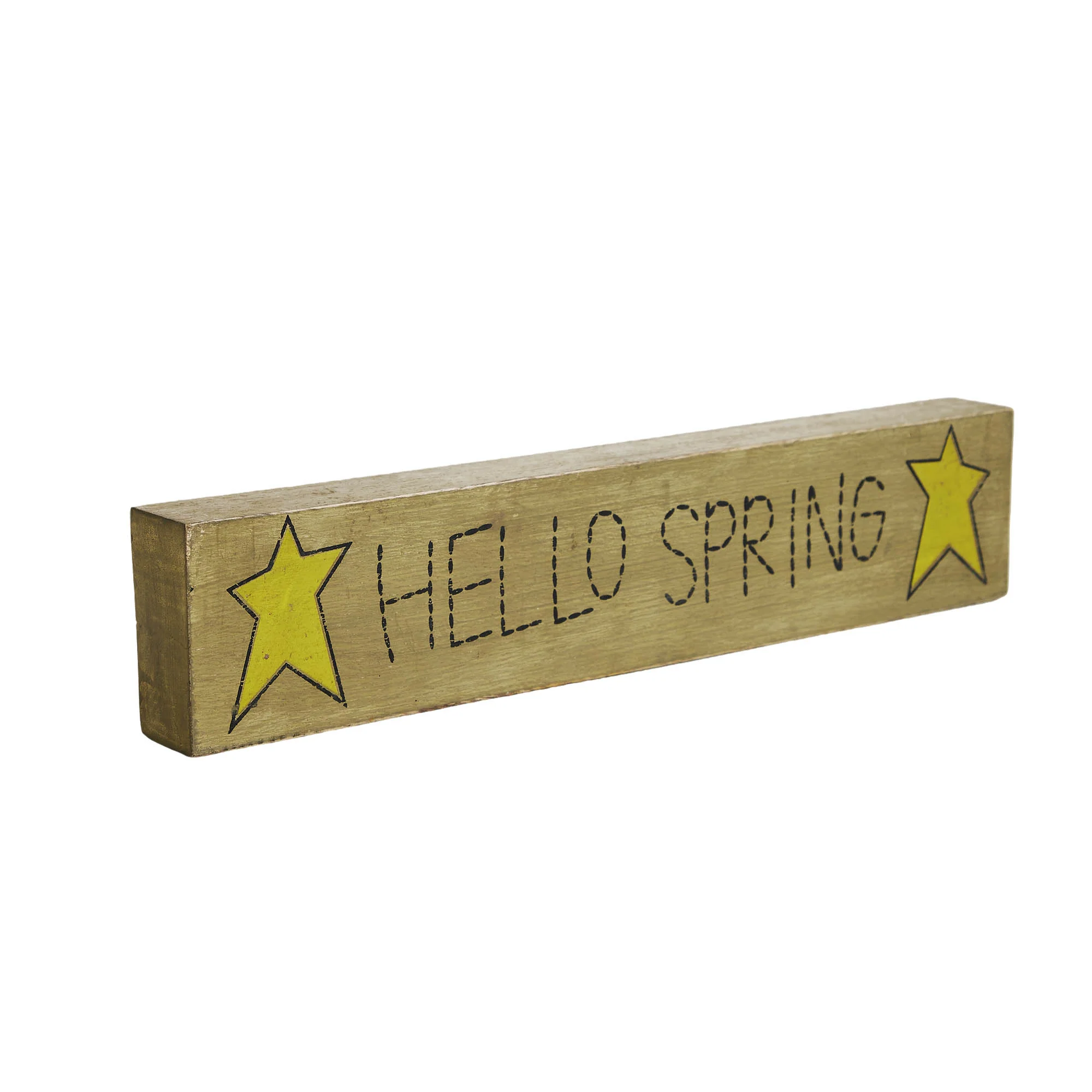 Hello Spring with Stars 14" Wooden Sign - Image 3
