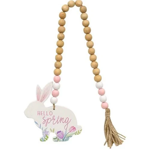 ๐ Hello Spring Wooden Bead Garland With Bunny - Image 3