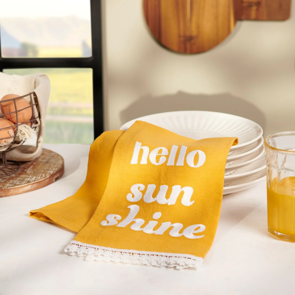 Hello Sunshine Yellow Kitchen Towel - Image 3