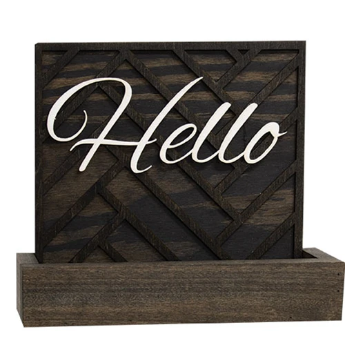 Hello Wooden Lattice Wall Planter - Image 2