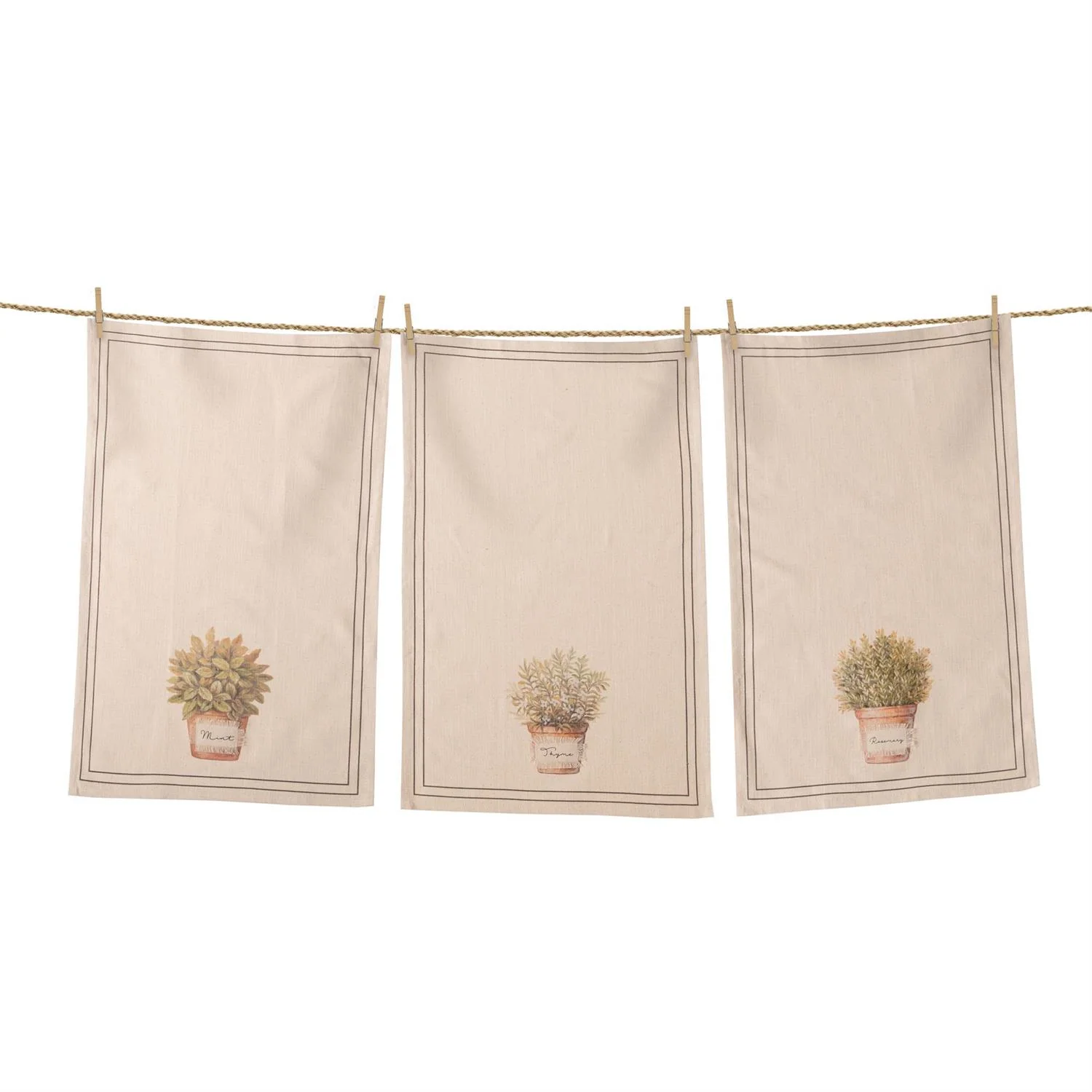 Herbs Tea Towels Set of 3