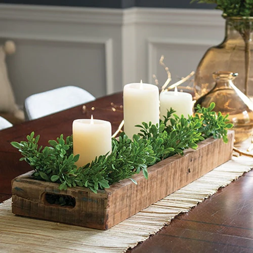 Heritage Boxwood 5 ft Faux Foliage Garland - Image 3