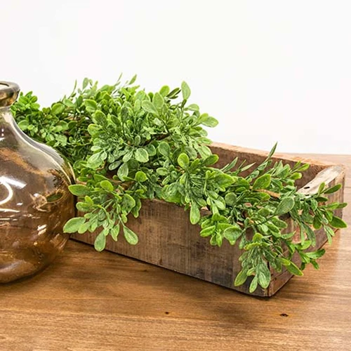 Heritage Boxwood 5 ft Faux Foliage Garland - Image 5