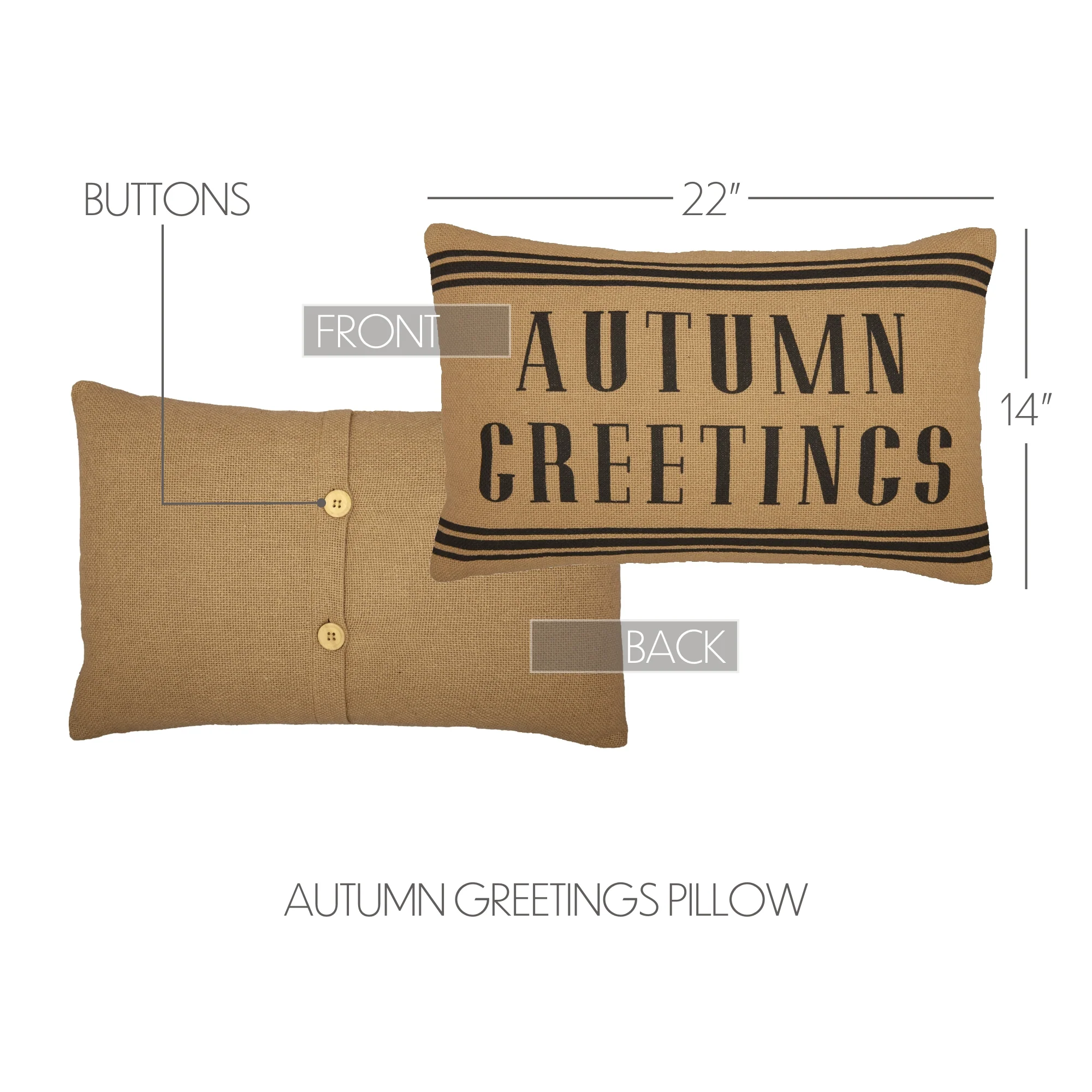 Heritage Farms Autumn Greetings Pillow 14'' x 22'' - Image 3