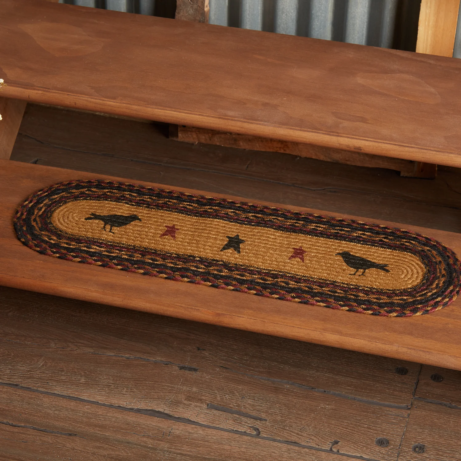Heritage Farms Crow Jute Oval Stair Tread Oval 8.5"x 27"