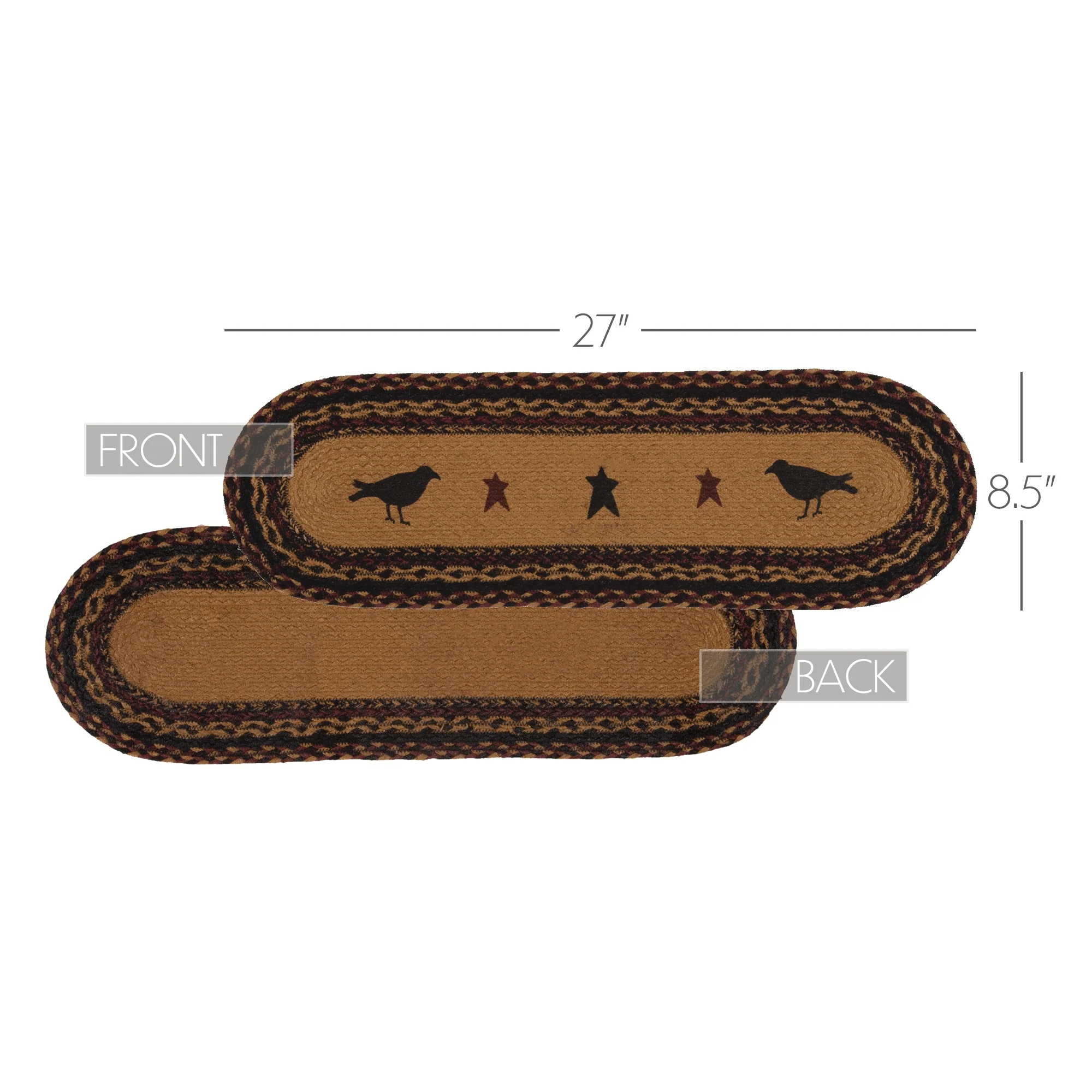 Heritage Farms Crow Jute Oval Stair Tread Oval 8.5"x 27" - Image 7