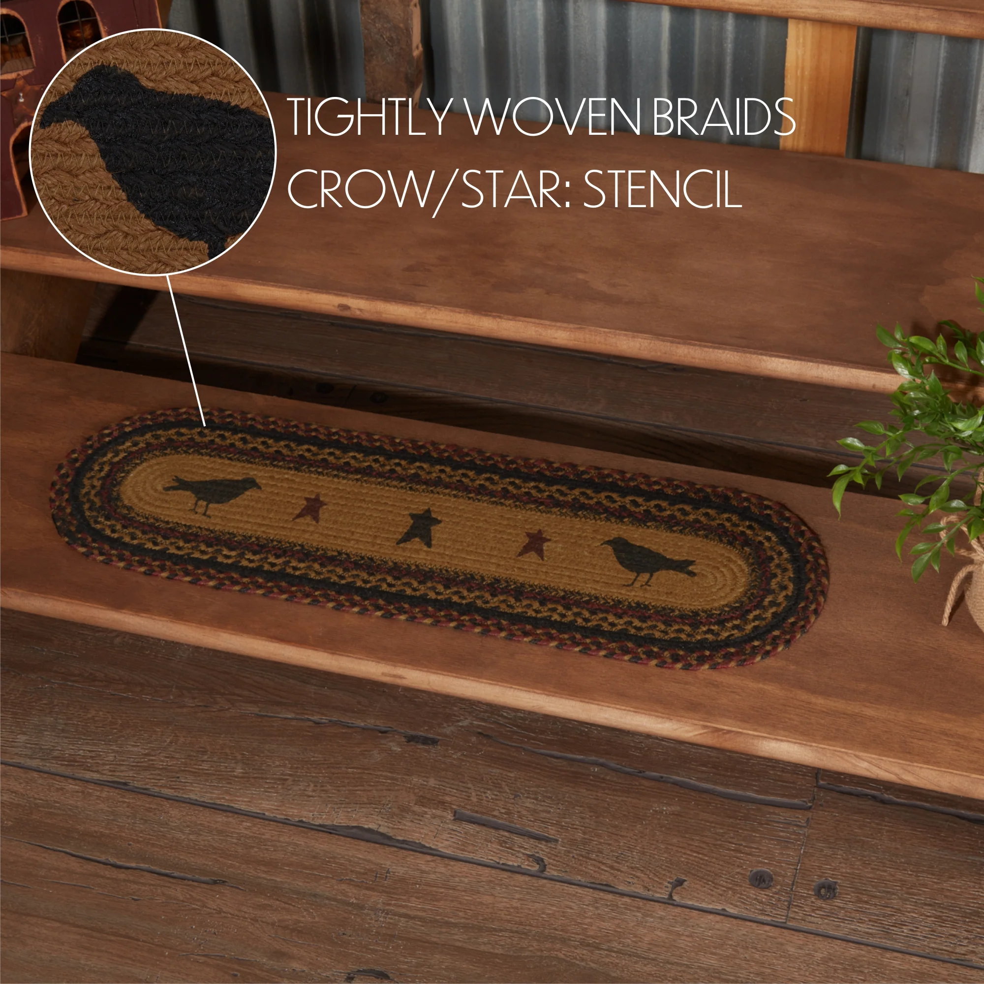Heritage Farms Crow Jute Oval Stair Tread Oval 8.5"x 27" - Image 8