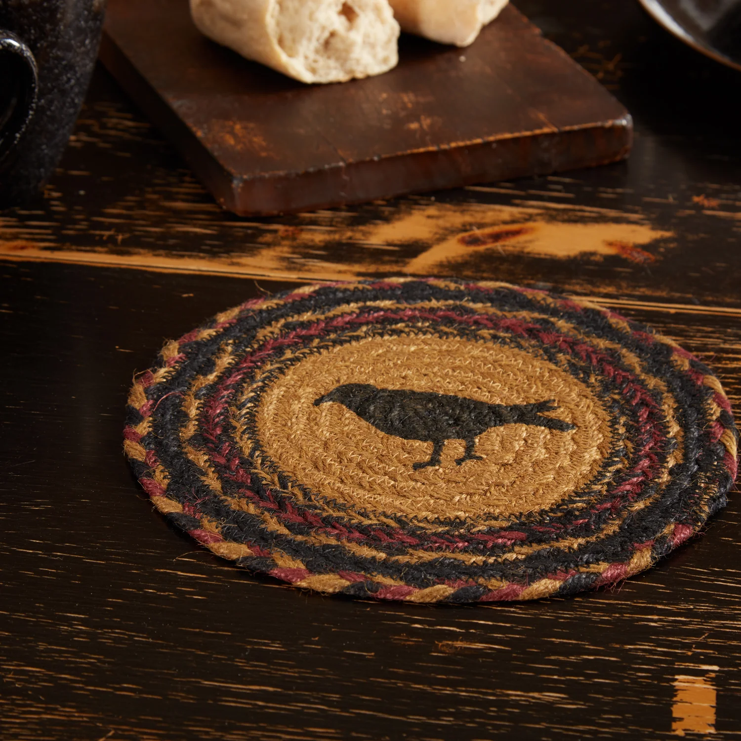 Heritage Farms Crow Jute Trivet 8''