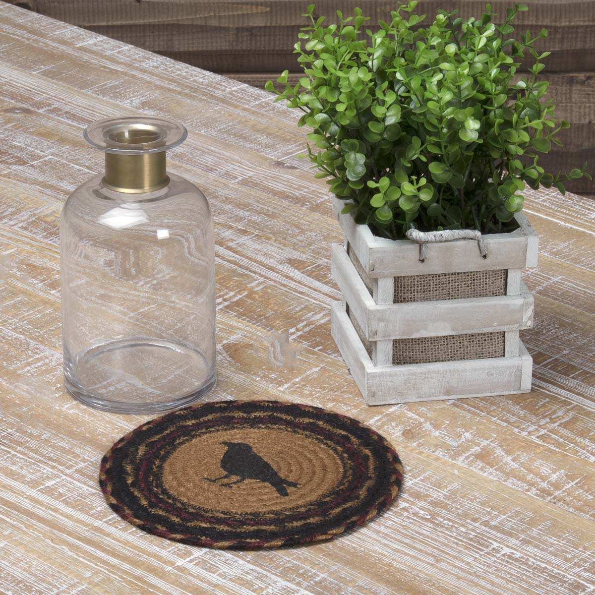 Heritage Farms Crow Jute Trivet 8'' - Image 2