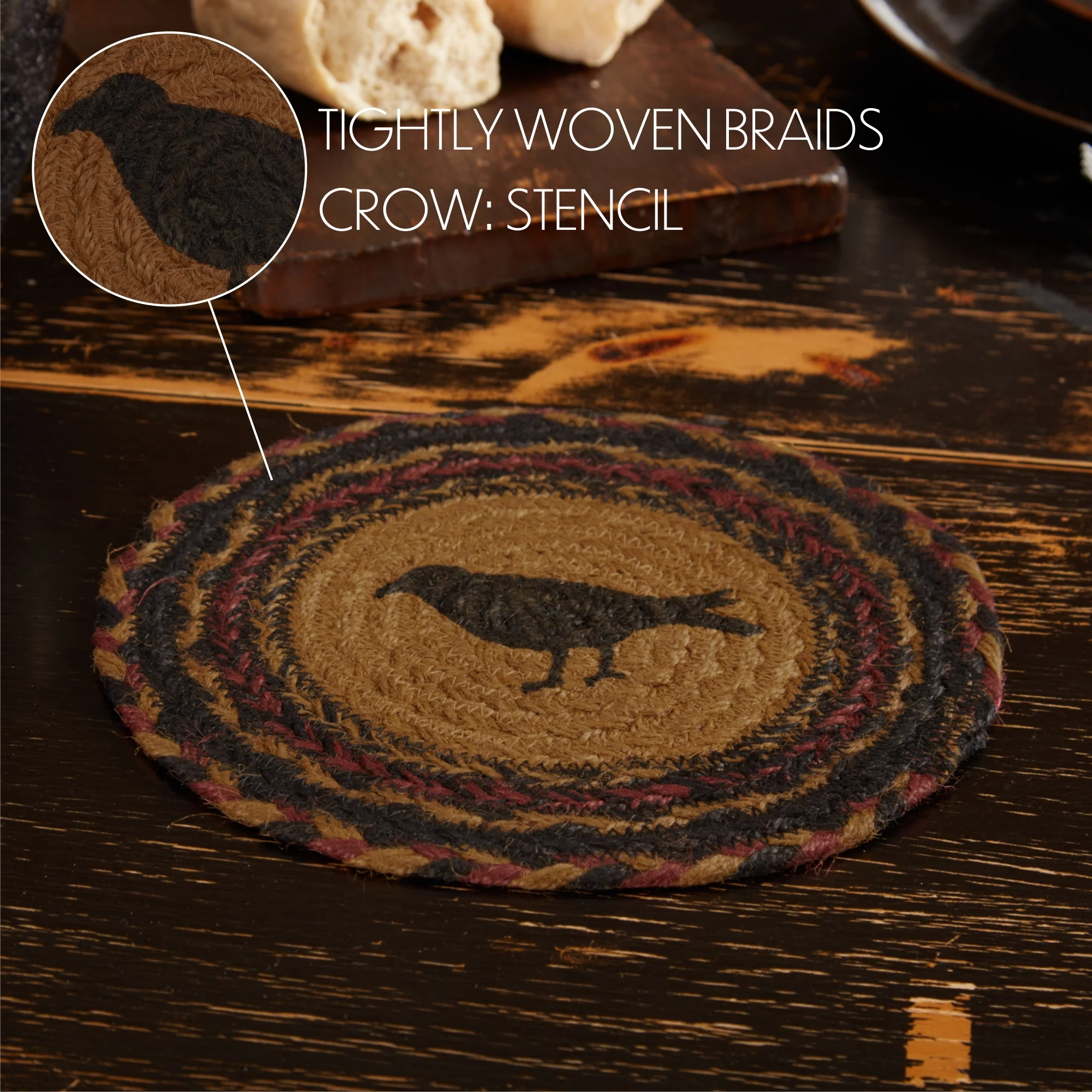 Heritage Farms Crow Jute Trivet 8'' - Image 6
