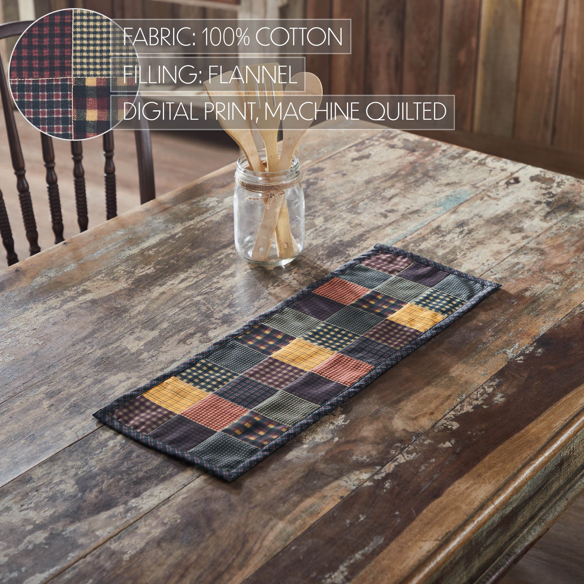 Heritage Farms Quilted 24" Table Runner - Image 4