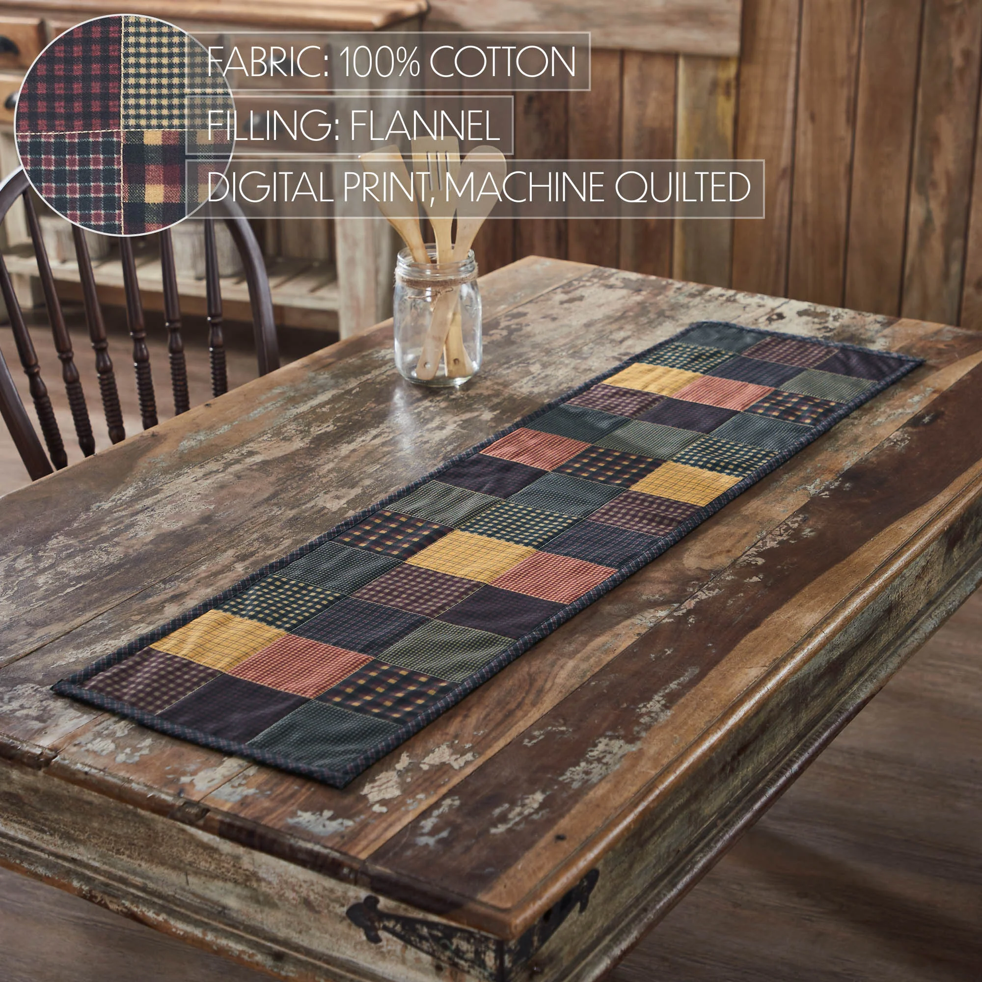 Heritage Farms Quilted 48" Table Runner - Image 4